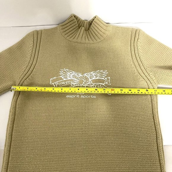Vintage rare ESPRIT Sports Knit Turtleneck Sweater with side zipper Size M - Picture 6 of 11